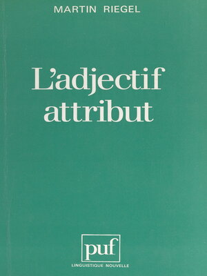 cover image of L'adjectif attribut